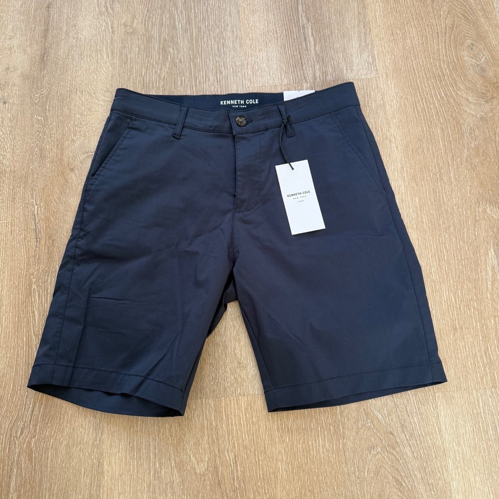 Kenneth Cole Tech‎ Shorts Lightweight Wicking Nylon Stretch Navy Size 30